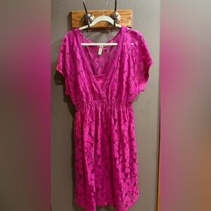 Vibrant Pink Lace Dress
